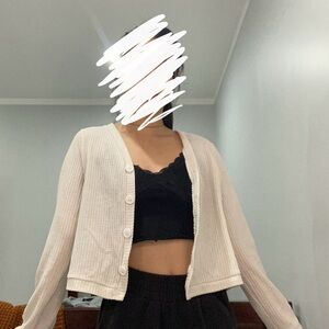 Women's Cream Cardigan Sweater